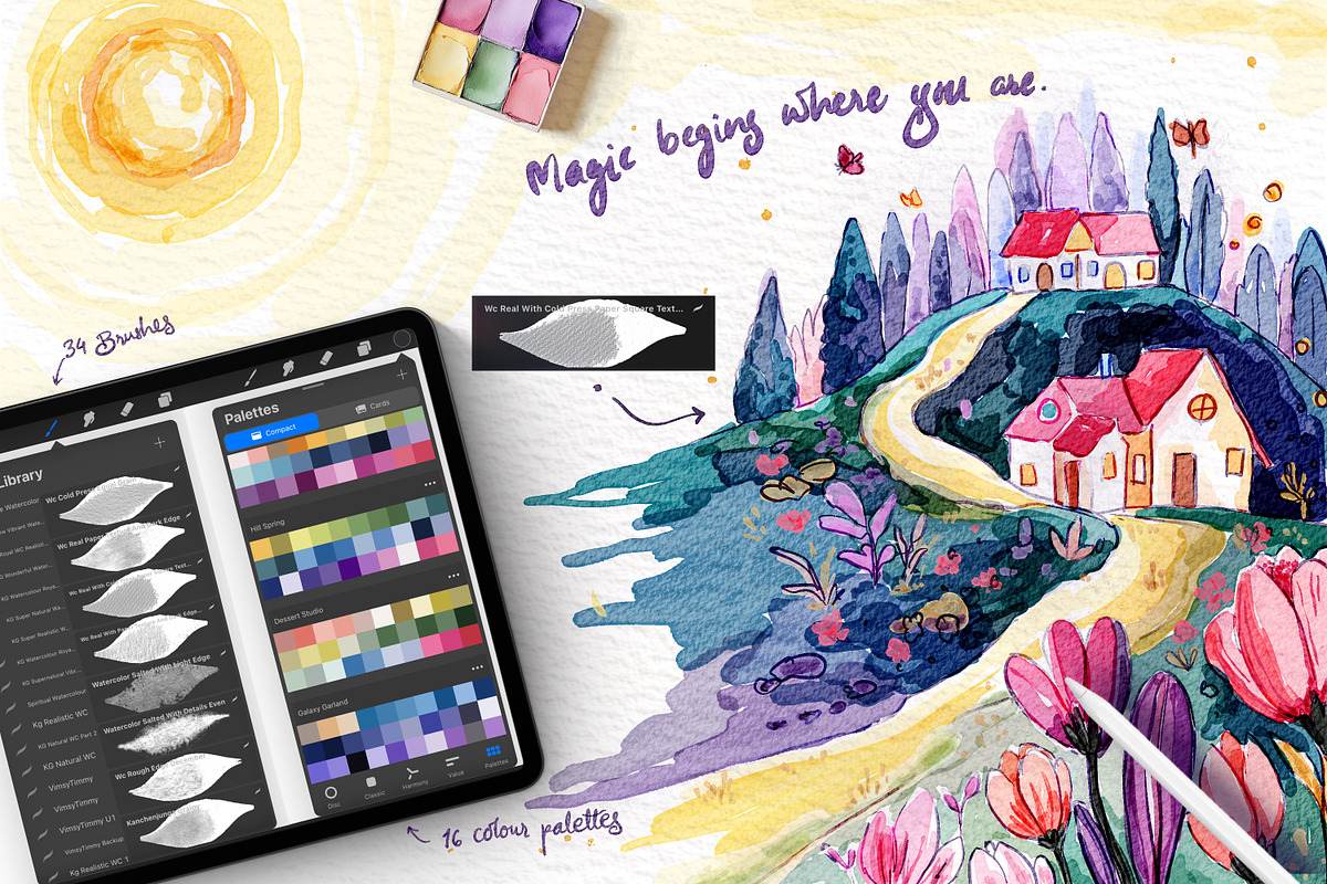 Super Natural Watercolour Brushes, a Brush Add-On by ArtstudioByKhushbu (Photo 8 of 12)