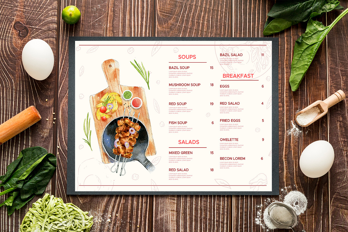 Watercolor Cooking Clipart, BBQ., a Food Illustration by NiKO (Photo 4 of 9)