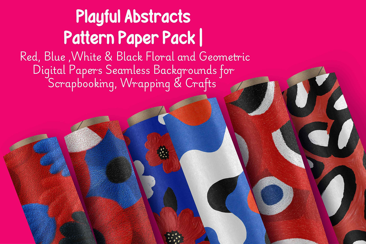 Red,White and Blue Playful Abstracts, a Pattern Graphic by Pattern Whimsy (Photo 1 of 7)