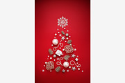 Christmas tree symbol on red, a Holiday Photo by Julia Manga (Thumbnail 1 of 2)