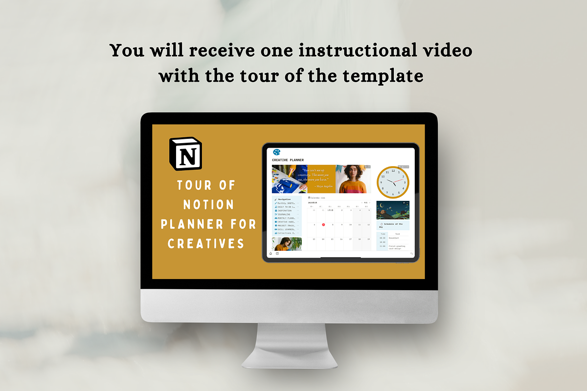 Notion planner for creatives, a Design Template by Petite Zakka Boutique (Photo 5 of 9)