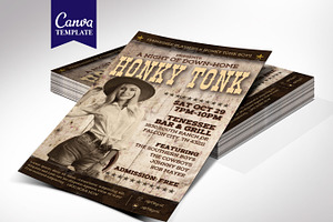 Honky Tonk Country Flyer Template, a Flyer Template by Four C Graphic