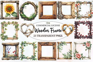 Wooden Frame Sublimation Clipart, an Illustration by Designworld