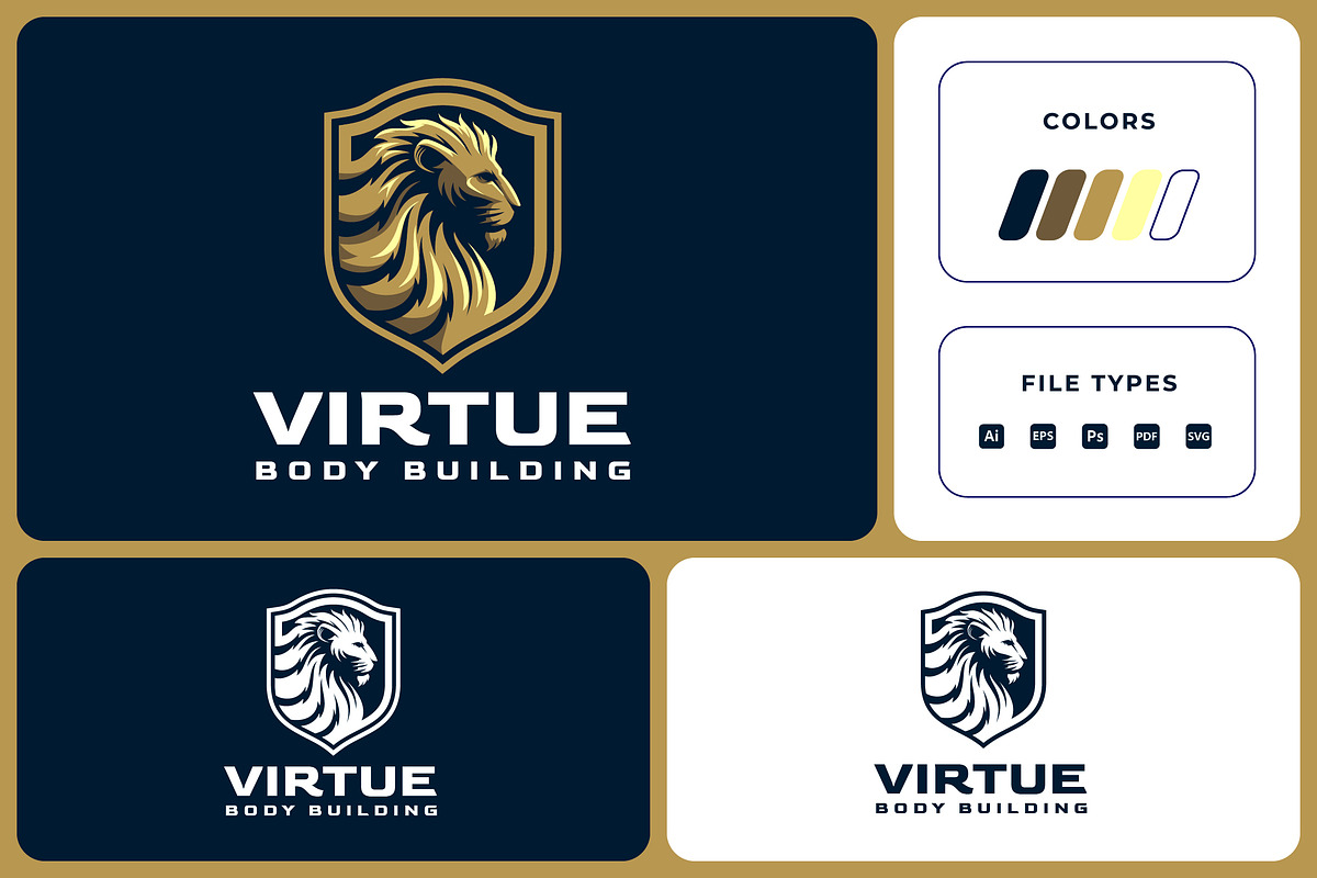 Calm Golden Lion Badge Logo, a Branding & Logo Template by Suhandi (Photo 1 of 4)