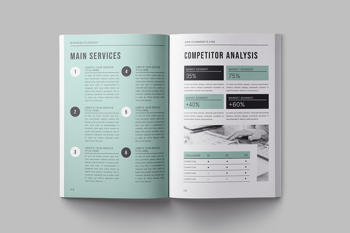 Clean Business Plan Layout, a Brochure Template by Designsoul14 (Photo 6 of 9)