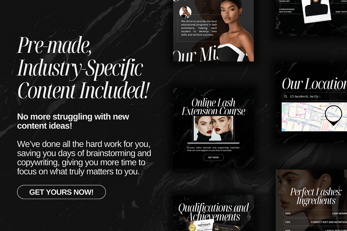 Lash Tech Trainer Canva Templates, a Social Media Template by Xenié Creative (Photo 3 of 10)
