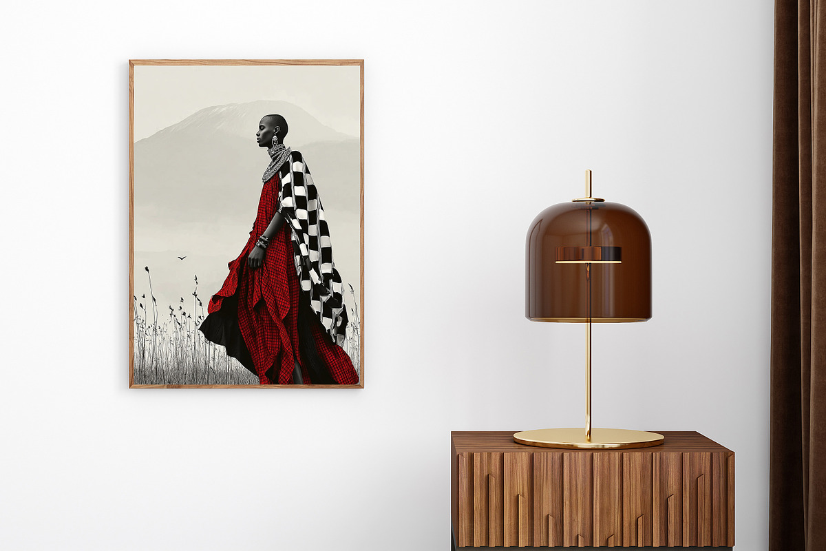 African Maasai Warrior Sunrise Art, a Person Illustration by PrintablesByFranklyn (Photo 2 of 6)