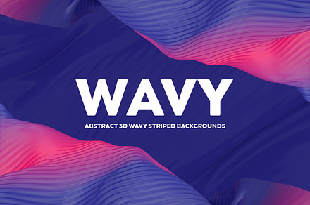 Abstract 3D Wavy Striped Backgrounds