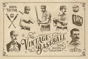 20 Vintage Baseball Elements