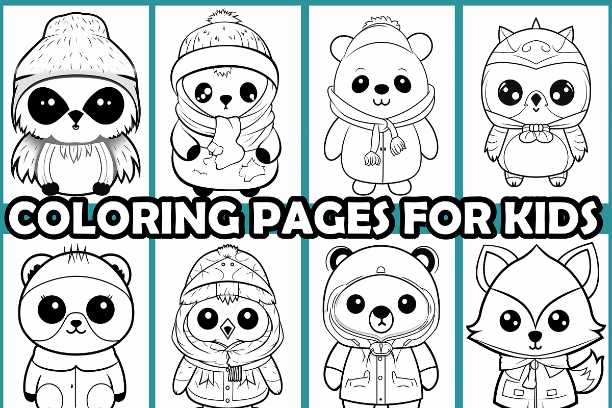 Animal Winter Coloring Pages For Kid, an Animal Illustration by martinblan (Photo 3 of 4)