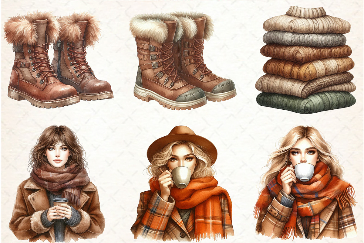 Watercolor Autumn Clipart-02, an Illustration by Libby Wishes (Photo 3 of 6)