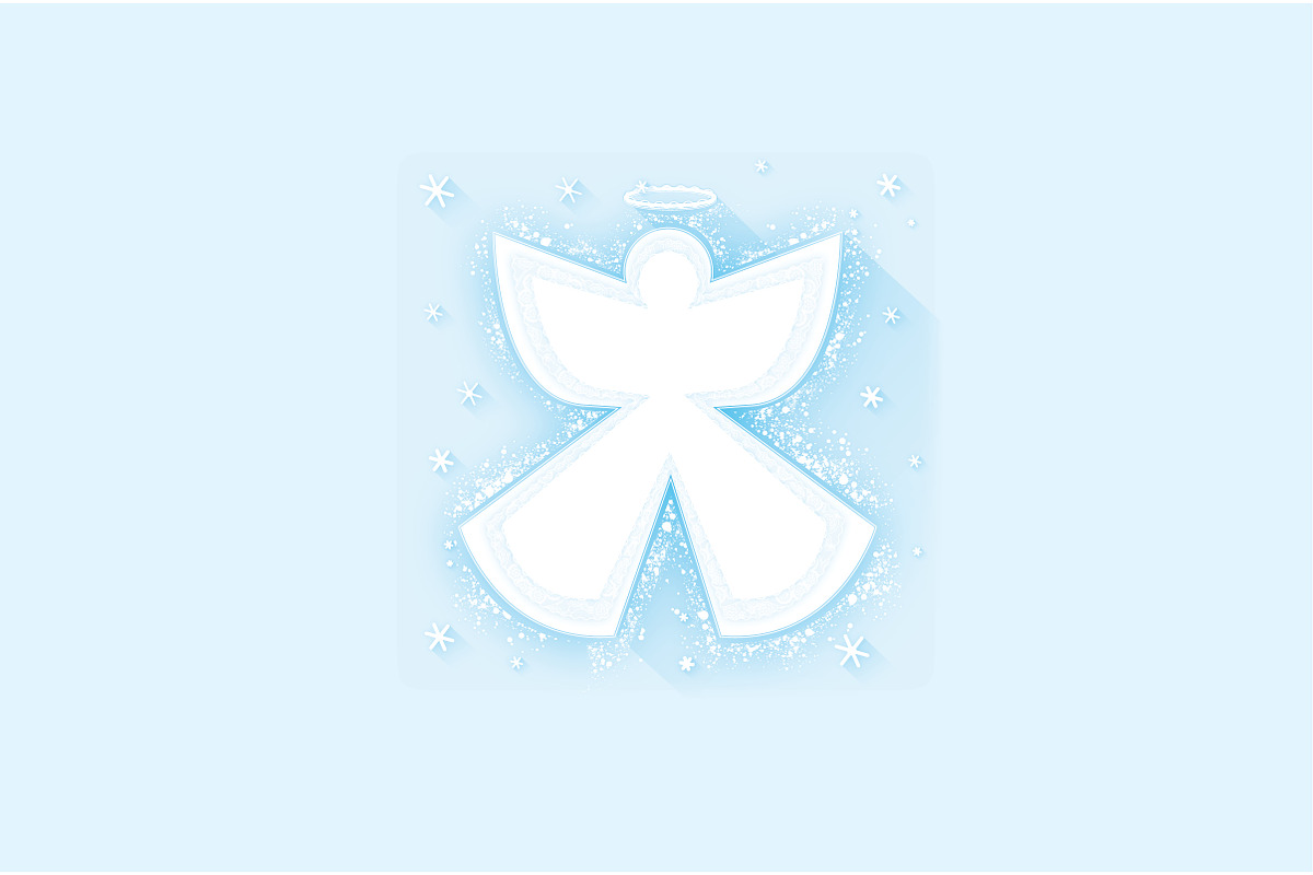 Snow Angel Winter Vector Art, a Seasonal Illustration by cvcreative (Photo 2 of 2)