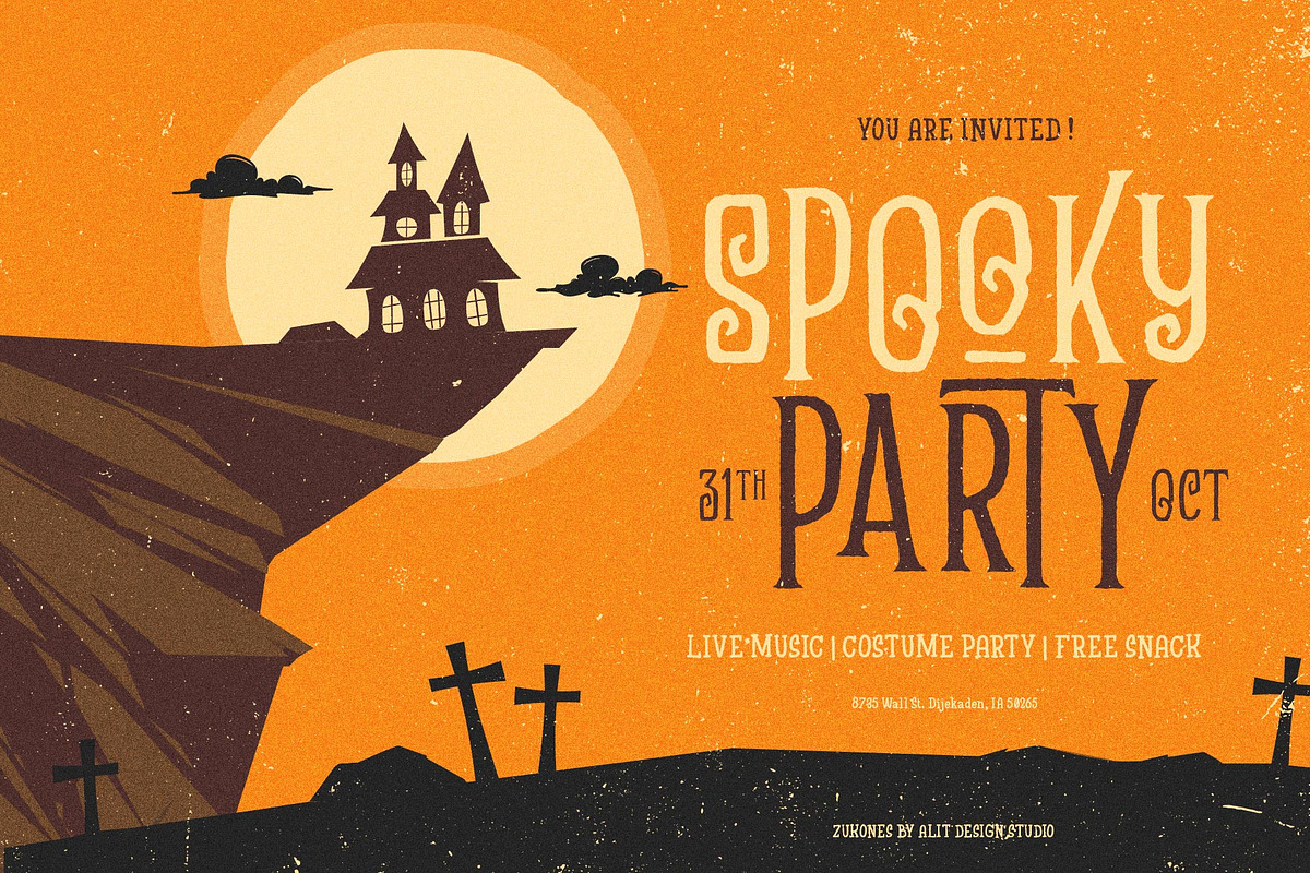 The Zukones Halloween Font, a Serif Font by alit design (Photo 3 of 16)