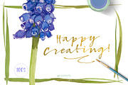 Grape Hyacinths_Blue Spring, an Illustration by watercolorwild.graphics (Thumbnail 7 of 8)