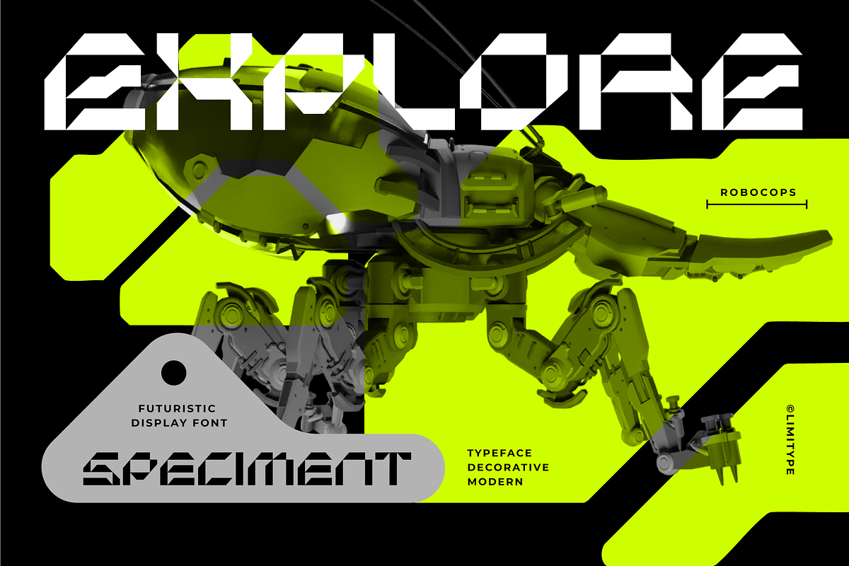 Robocops - Futuristic Font, a Sans Serif Font by limitype (Photo 3 of 14)