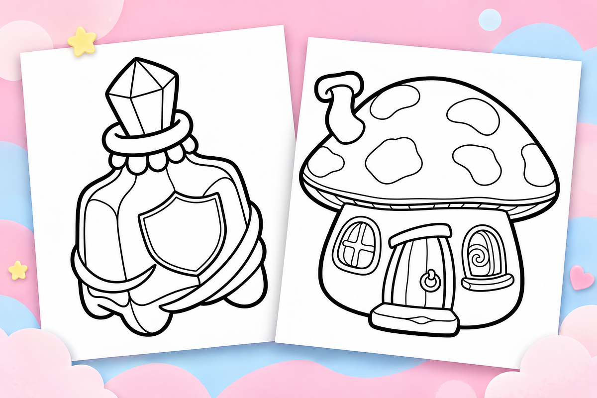 Fairytale Coloring Pages Vol. 4, an Object Illustration by Inkivelle Studio (Photo 2 of 3)