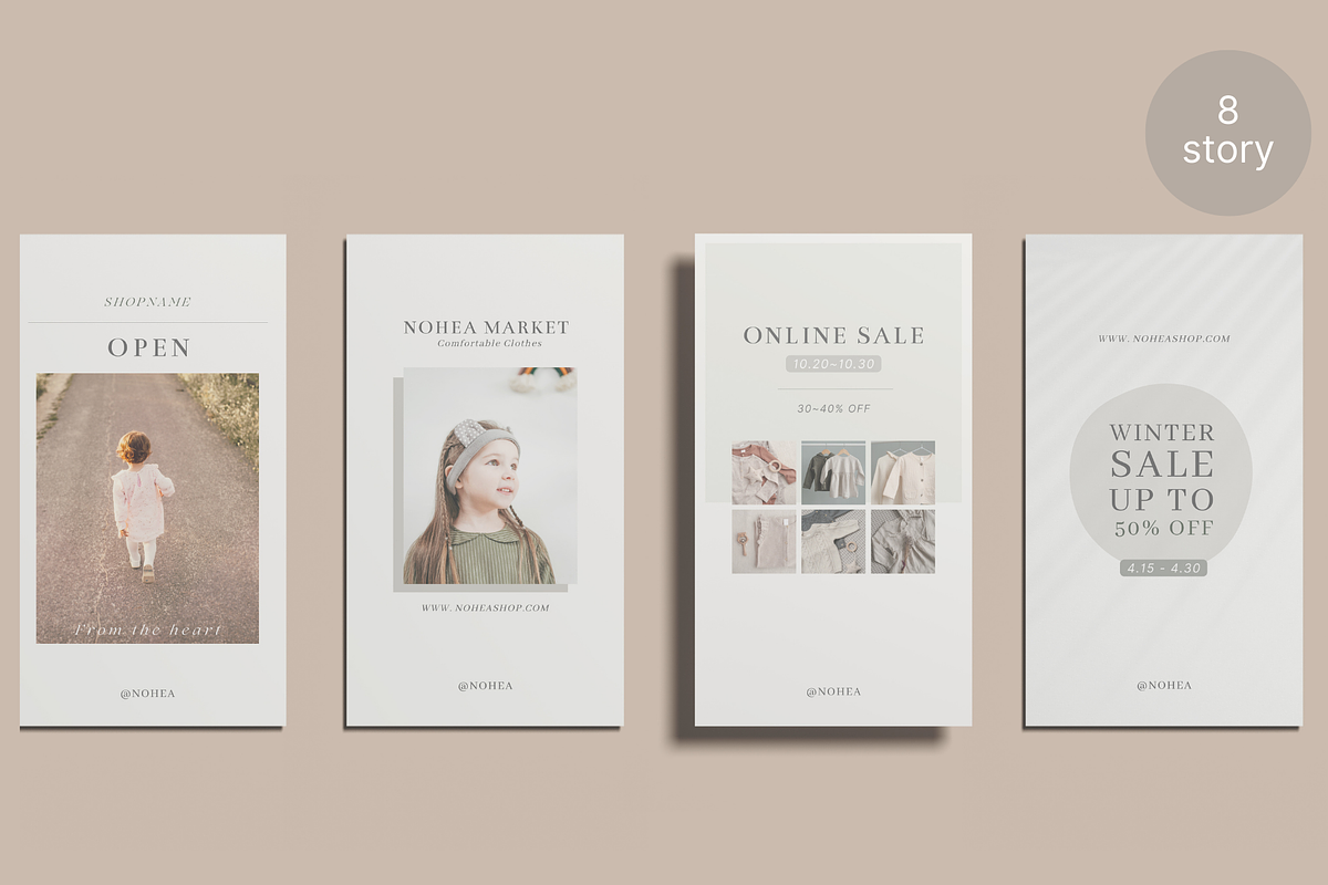 Baby Clothing Instagram Templates, a Social Media Template by NoheaDesignShop (Photo 5 of 11)