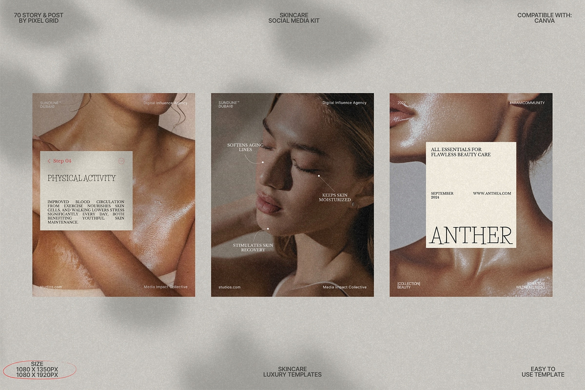 Skincare Social Media Kit Canva preview 6