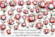 Whimsical Spring Tulip Flower Clipar, an Illustration by Designking (Thumbnail 1 of 5)