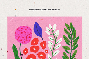 Abstract Modern Floral Graphics