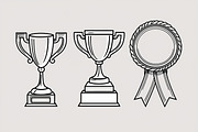 Trophy and Award Medal Icon Bundle, an Illustration by hafijul (Thumbnail 6 of 7)