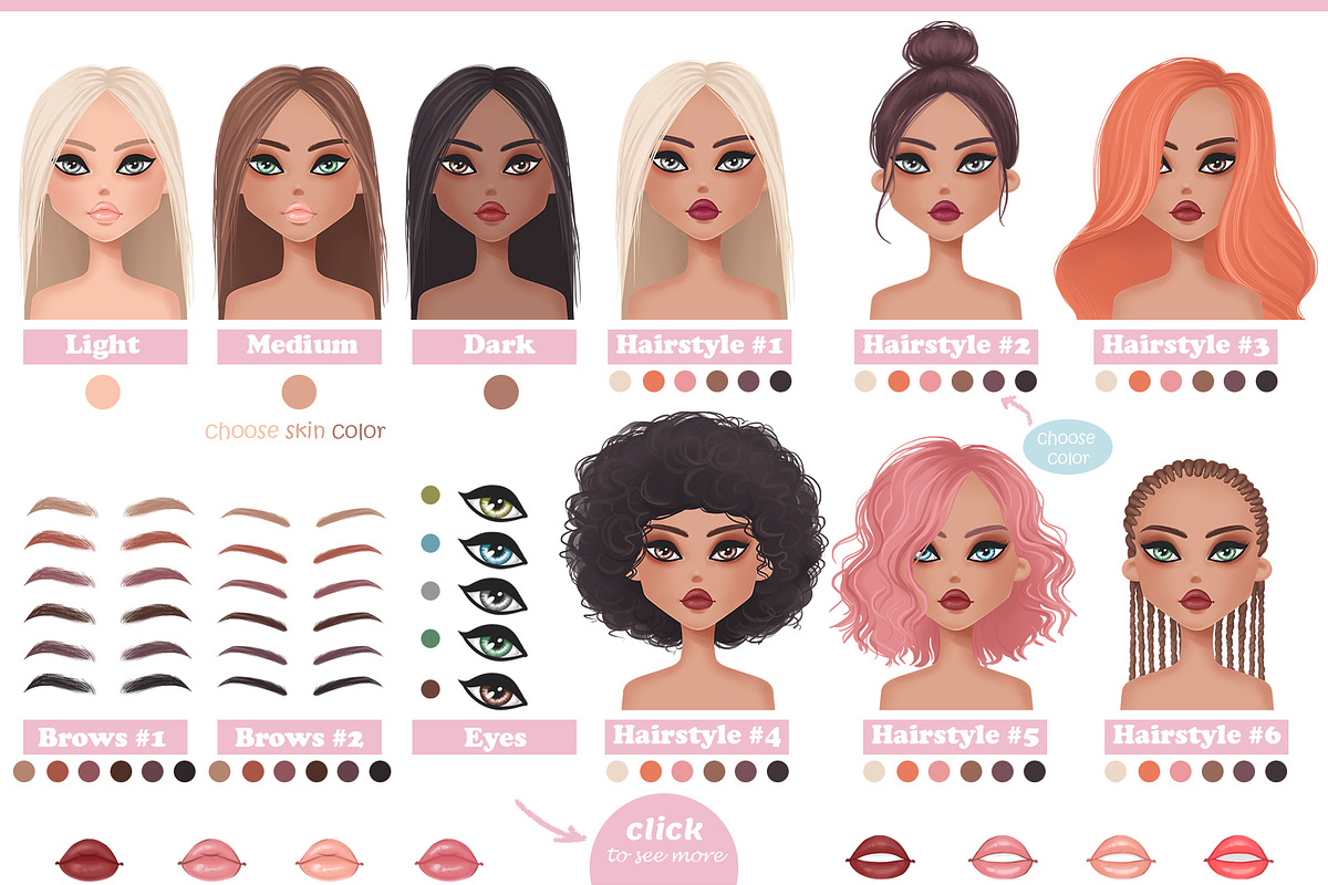 Girls portrait creator., a Person Illustration by Yana Lesiuk (Photo 4 of 11)