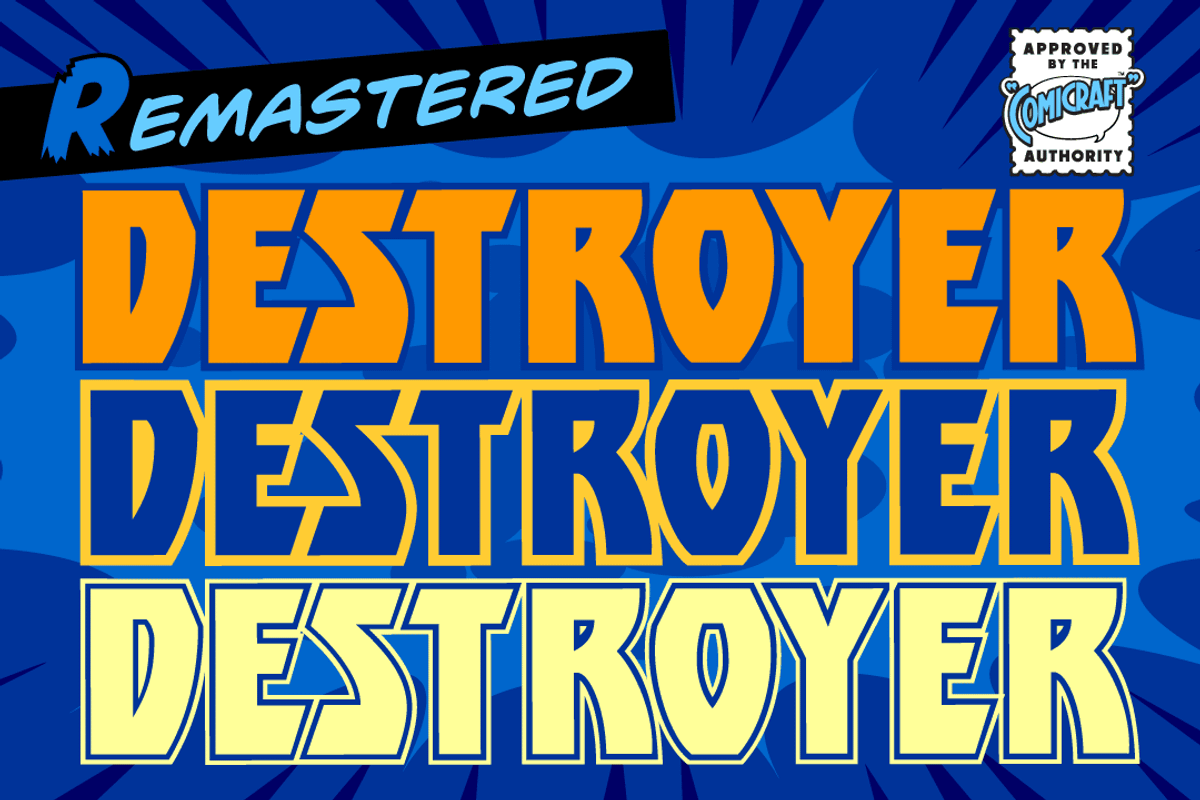 Destroyer - a heavy rock'n'roll font, a Blackletter Font by Comicraft Fonts (Photo 1 of 4)