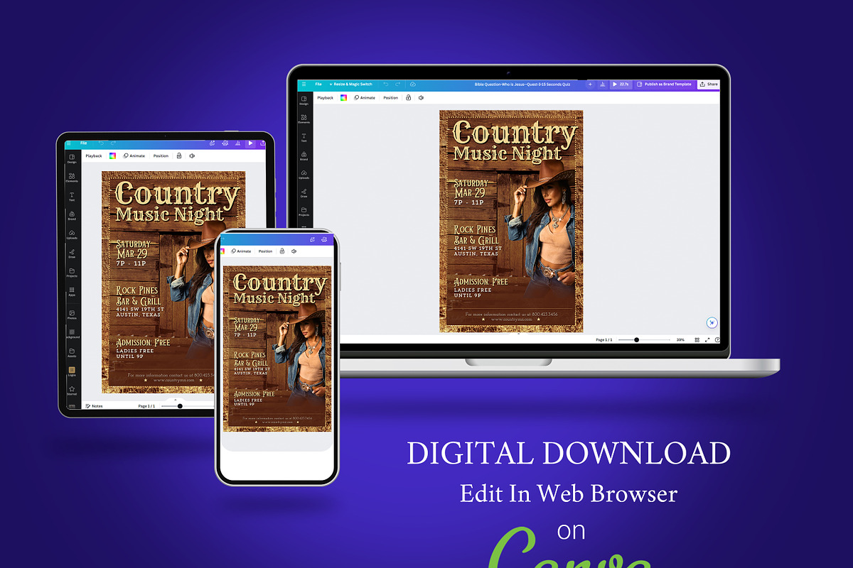 Country Music Night Flyer Template preview 6