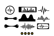 Sound Wave Vector Clipart Set, an Illustration by designvectx (Thumbnail 3 of 3)