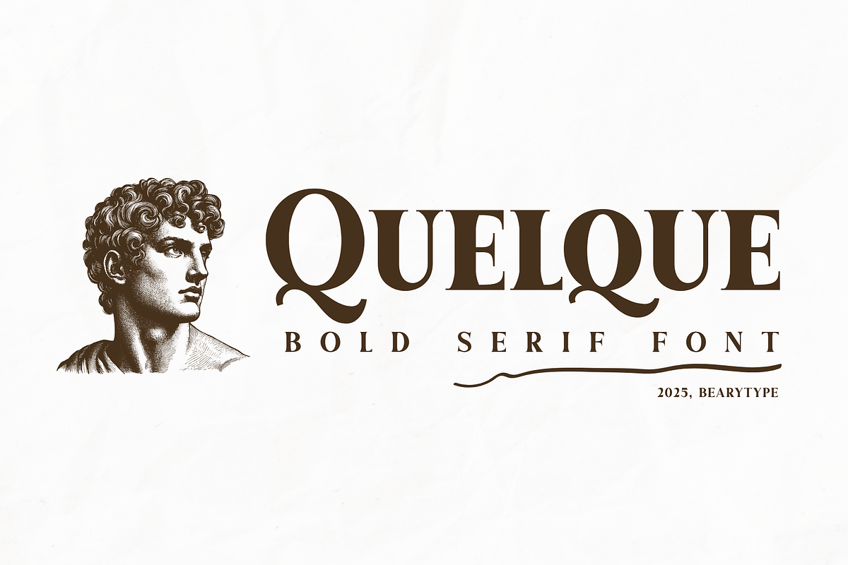 Quelque - Bold Serif, a Serif Font by BearyType Studio (Photo 1 of 10)
