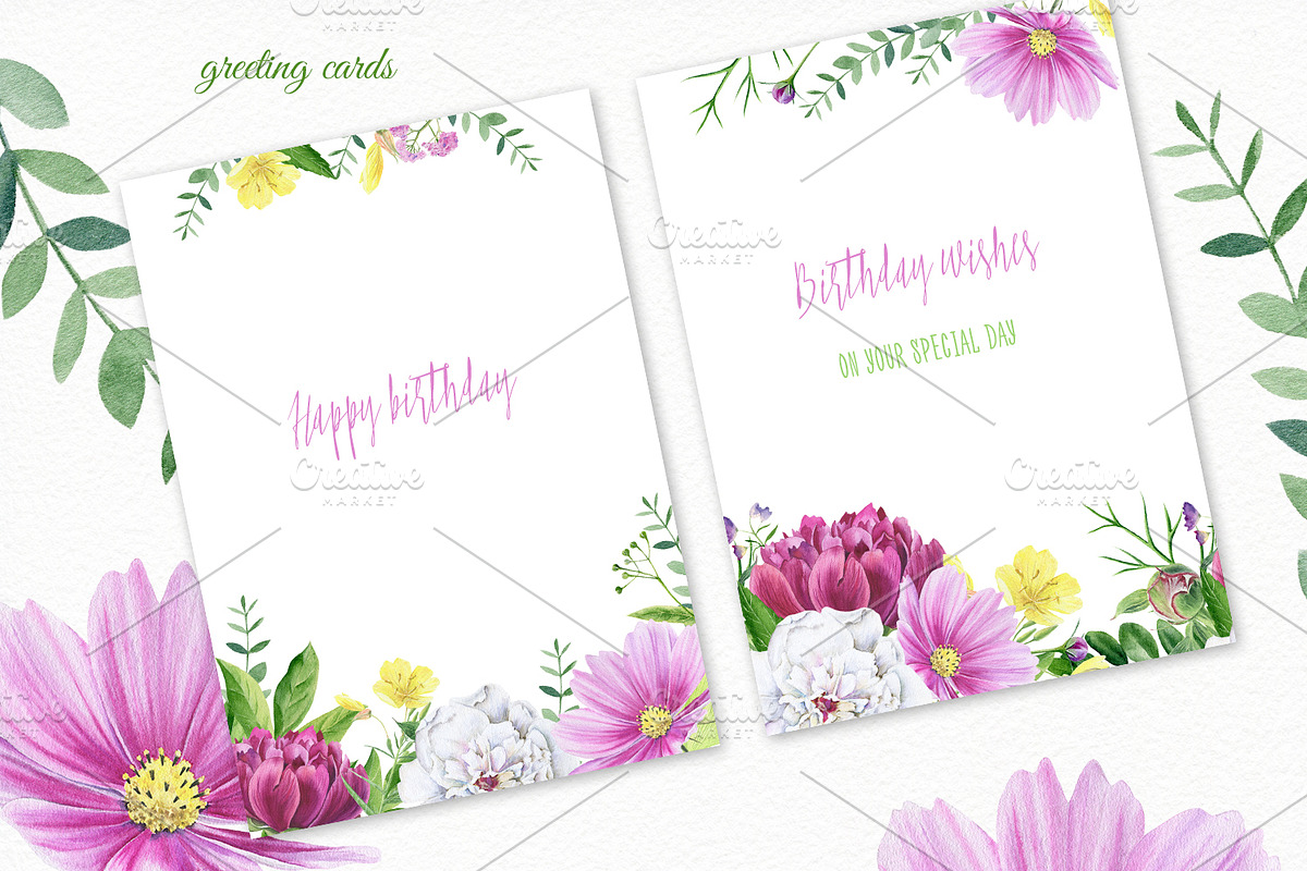 Florals watercolor set, an Illustration by Elegantia (Photo 9 of 11)