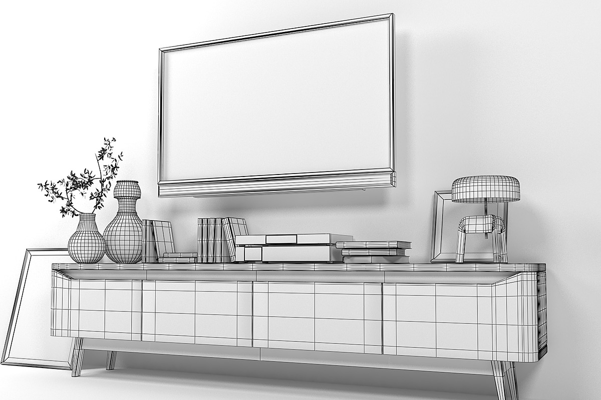TV stand 1702, a Furniture 3D Model by inDahouze (Photo 8 of 9)