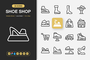 Shoe Shop Icons, an Icon by Spacepixel Creative