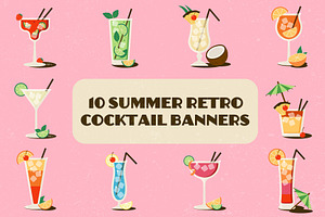 10 Summer Retro Cocktail Banners