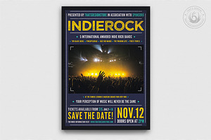 Indie Rock Flyer Template V1, a Flyer Template by ThatsDesignArt