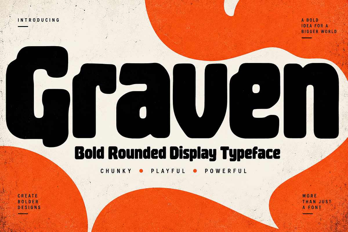 Graven _ Bold Display Typeface, a Script Font by Wow Magic (Photo 1 of 5)