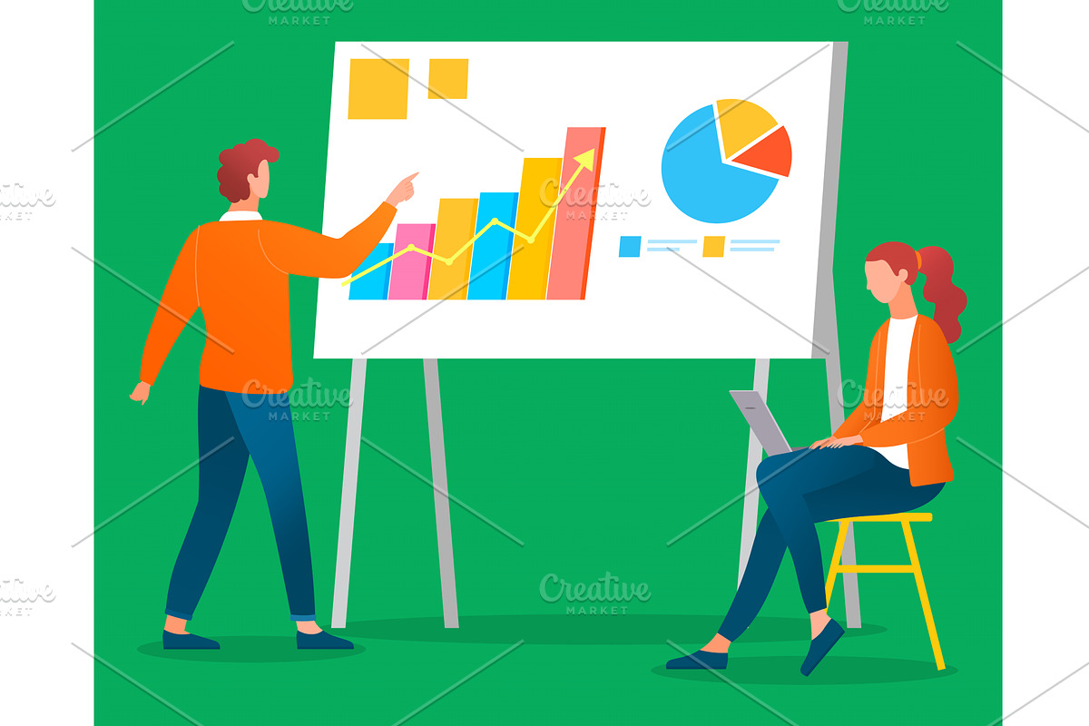 Business Statistics and Rising Graph, a Finance Illustration by robuart