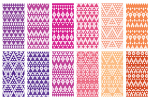 32 Aztec seamless patterns