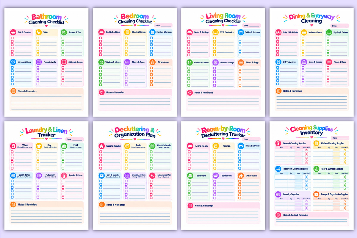 Cleaning & Home Reset Planner, a Stationery Template by Mustafiz (Photo 3 of 4)