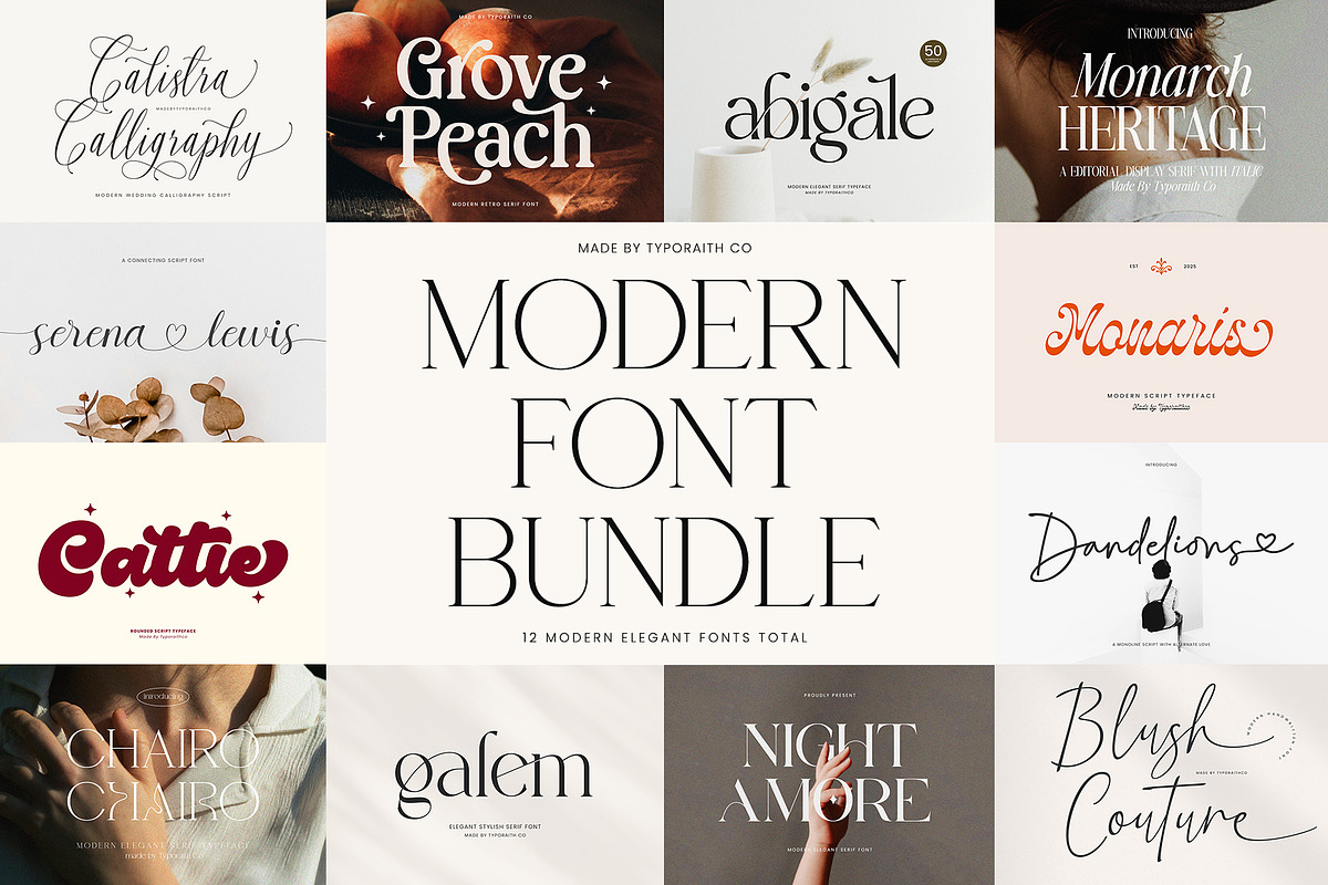 The Modern Font Bundle | 67 Fonts, a Serif Font by Typoraith Co (Photo 4 of 5)