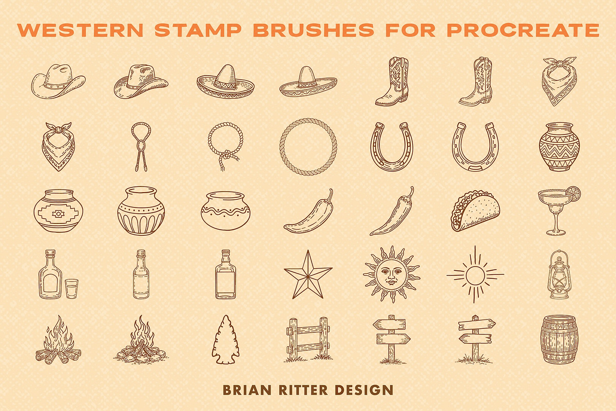Western Stamp Brushes, a Brush Add-On by Brian Ritter Design (Photo 3 of 5)