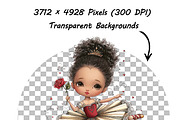 Whimsical Valentine Day Girl Clipart, an Illustration by one-touch (Thumbnail 7 of 16)