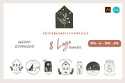 House minimal logo design template, a Branding & Logo Template by Piixypeach (Thumbnail 1 of 7)
