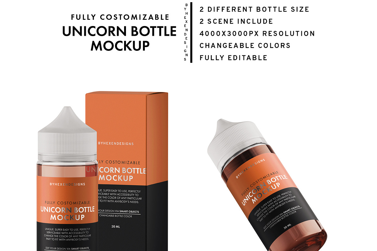 Unicorn Bottle Mockup, a Product Mockup by HexenDesigns (Photo 2 of 11)