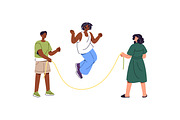 People skipping rope set, pattern, a Sport Illustration by PaperTrident (Thumbnail 2 of 8)