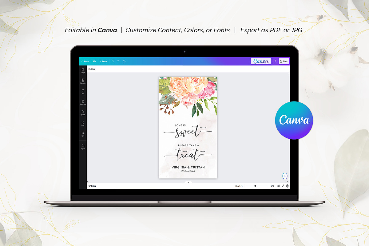 Gift Favor Tags Canva Template, an Invitation Template by ShineOnWedding (Photo 6 of 8)