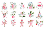 Watercolor Christmas Clipart, an Illustration by Craft Nest (Thumbnail 3 of 6)