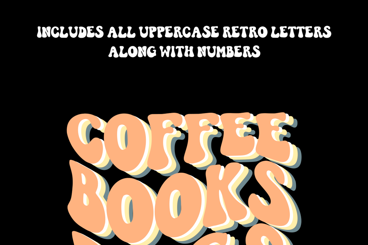 rainbow cloud - a groovy retro font, a Handwritten Font by OnTheSpotStudio (Photo 5 of 5)