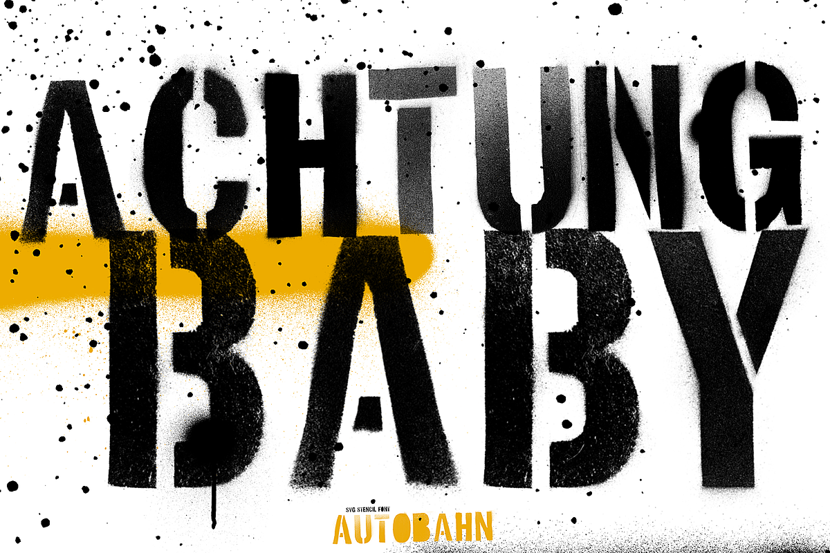 Display font Autobahn Stencil, a Blackletter Font by Itsmesimon (Photo 11 of 11)