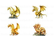Chinese Dragon Clipart, Dragon PNG, an Animal Illustration by BrushstrokeArtGB (Thumbnail 2 of 9)
